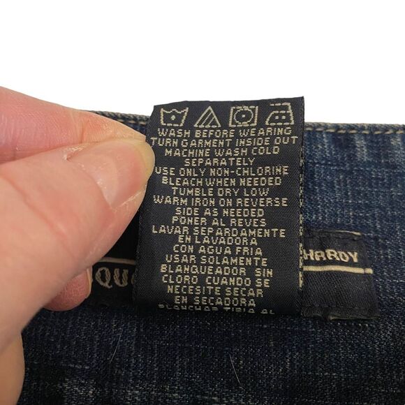 Vintage 90s Squeeze Stephen Hardy Denim Maxi Midi Skirt Deep Side Slits Sz 13/14 - Picture 12 of 13